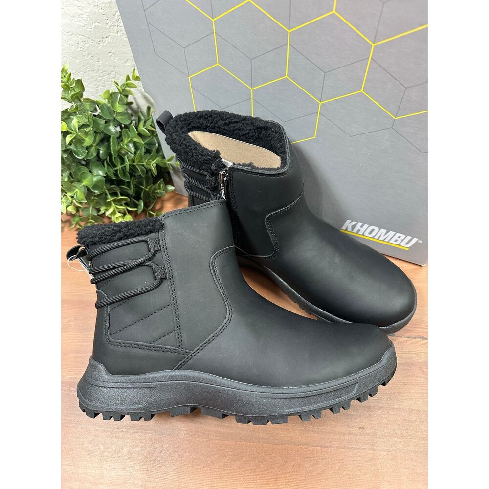 Khombu Women's Sarah Water Repellent Ankle Boots Black Size 9